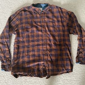 Casual Blue Mountain Men's Brown and Blue Plaid Shirt